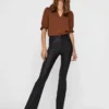 Vmsiga broek met hoge taille