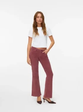 Vmsigi corduroybroek met lage taille