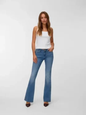 Vmsigi-Jeans met lage taille en uitlopende pasvorm