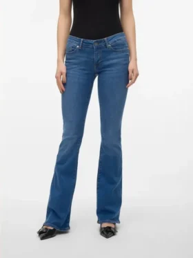 Vmsigi-Jeans met lage taille en uitlopende pijpen