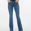 Vmsigi-Jeans met lage taille en uitlopende pijpen