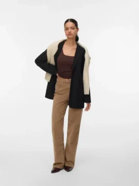 Vmtessa corduroy Jeans met hoge taille en wijde pasvorm