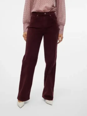 Vmtessa corduroy Jeans met hoge taille en wijde pasvorm