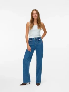 Vmtessa High Rise Wide Fit – Cropped Jeans