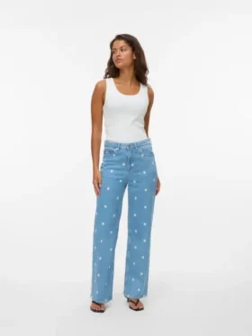 Vmtessa High Rise Wide Fit – Cropped Jeans