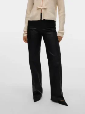 Vmtessa hooggetailleerde gecoate broek