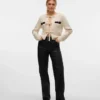 Vmtessa hooggetailleerde gecoate broek