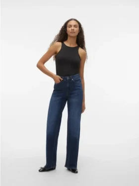 Vmtessa-jeans met hoge taille en wijde pijpen