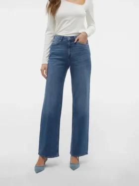 Vmtessa-jeans met hoge taille en wijde pijpen