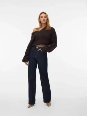 Vmtessa-jeans met hoge taille en wijde pijpen