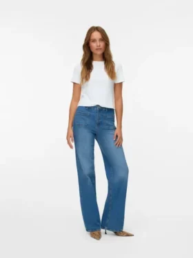 Vmtessa-Jeans met hoge taille en wijde pijpen
