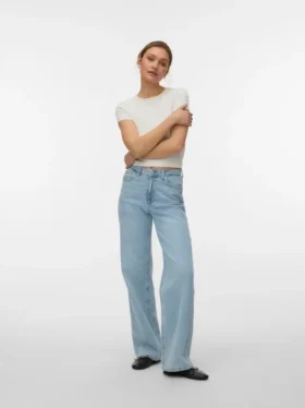 Vmtessa-jeans met hoge taille en wijde pijpen