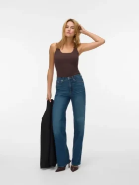 Vmtessa-Jeans met hoge taille en wijde pijpen