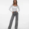 Vmtessa-jeans met hoge taille en wijde pijpen
