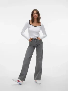 Vmtessa-jeans met hoge taille en wijde pijpen