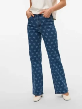 Vmtessa-Jeans met hoge taille en wijde pijpen