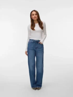 Vmtessa-jeans met hoge taille en wijde pijpen