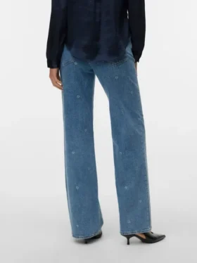 Vmtessa-Jeans met hoge taille en wijde pijpen