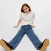 Vmtessa-Jeans met hoge taille en wijde pijpen