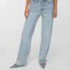 Vmtessa-jeans met strass, hoge taille en wijde pijpen