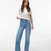Vmtessa-Stretch jeans met hoge taille en wijde pijpen