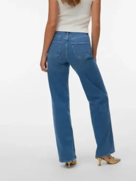 Vmtessa-Stretch jeans met hoge taille en wijde pijpen
