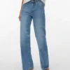 Vmtessa-Stretch jeans met hoge taille en wijde pijpen