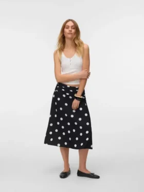 Vmtora midi-rok met middelhoge taille