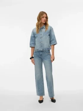 Vmvanessa-jeans met lage taille en wijde pijpen