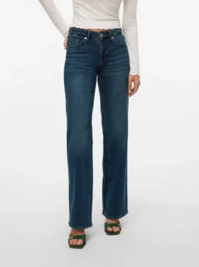 Vmvanessa-jeans met lage taille en wijde pijpen