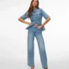 Vmvega-jeans met hoge taille en wijde pijpen