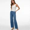 Vmvega-jeans met hoge taille en wijde pijpen