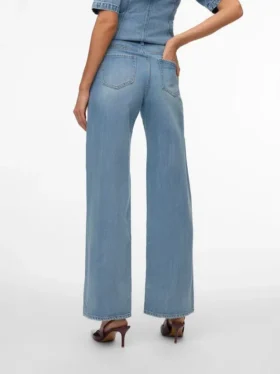 Vmvega-jeans met hoge taille en wijde pijpen