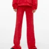 Vmvelvet broek met hoge taille