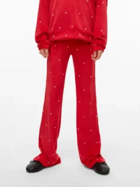 Vmvelvet broek met hoge taille