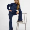 Vmvelvet broek met hoge taille