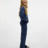 Vmvelvet broek met hoge taille