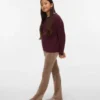 Vmvelvet broek met middelhoge taille