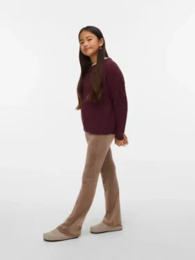 Vmvelvet broek met middelhoge taille