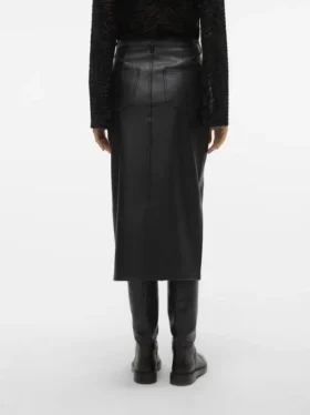 Vmveri midi-rok met hoge taille