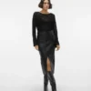 Vmveri midi-rok met hoge taille