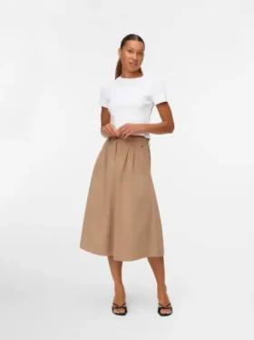 Vmvienna Midi-rok van corduroy met hoge taille