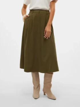 Vmvienna Midi-rok van corduroy met hoge taille