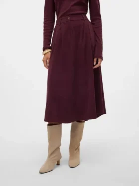 Vmvienna Midi-rok van corduroy met hoge taille
