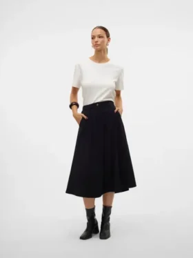 Vmvienna Midi-rok van corduroy met hoge taille
