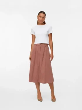 Vmvienna Midi-rok van corduroy met hoge taille