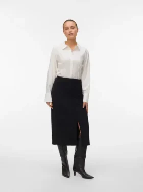 Vmvilja corduroy midi-rok met hoge taille