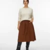 Vmvilja corduroy midi-rok met hoge taille