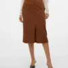 Vmvilja corduroy midi-rok met hoge taille