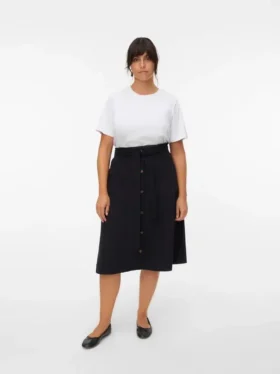 Vmvilja corduroy midi-rok met hoge taille